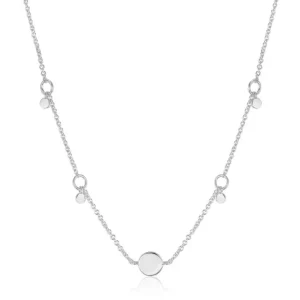 Ania Haie Geometry Class ketting met hanger - Geometry Drop Discs Silver N005-03H