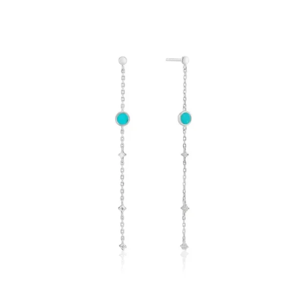 Ania Haie Hidden Gem oorbellen - Turquoise Drop Silver E022-02H