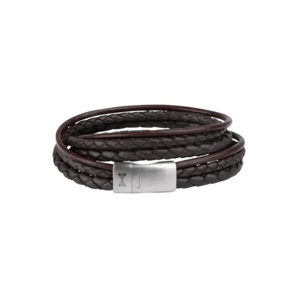 AZE Jewels Triple Twist Brown armband AZ-BL011-B