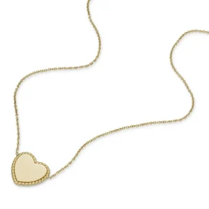 Fossil Geel vergulde stalen Drew ketting met hanger - Hartje JF04360710