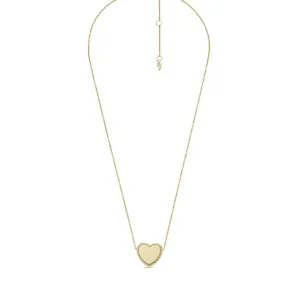 Fossil Geel vergulde stalen Drew ketting met hanger - Hartje JF04360710