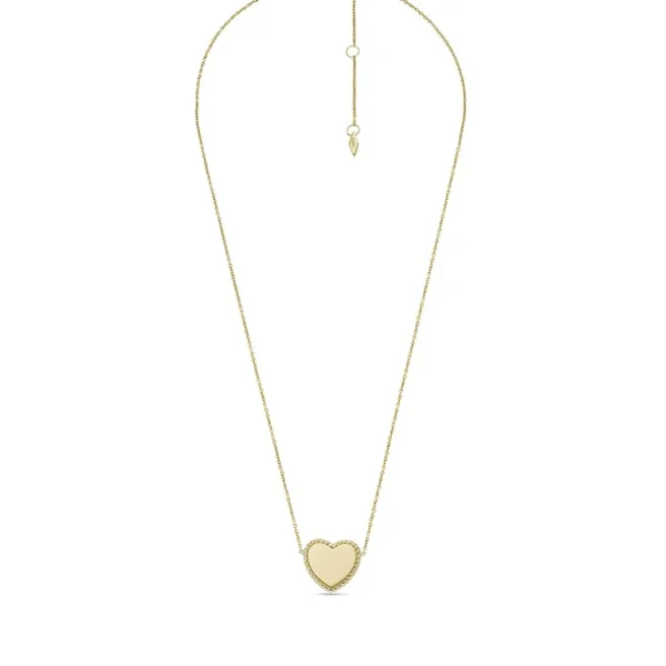 Fossil Geel vergulde stalen Drew ketting met hanger - Hartje JF04360710