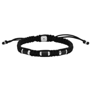 Fossil Stalen All Stacked Up armband - Onyx components (Onyx Zwart) JF04485040