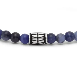 Fossil Stalen armband - Beaded (Sodaliet Blauw) JF04414040