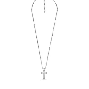 Fossil Stalen Meaningfull Moments ketting met hanger - Kruis JF04401040