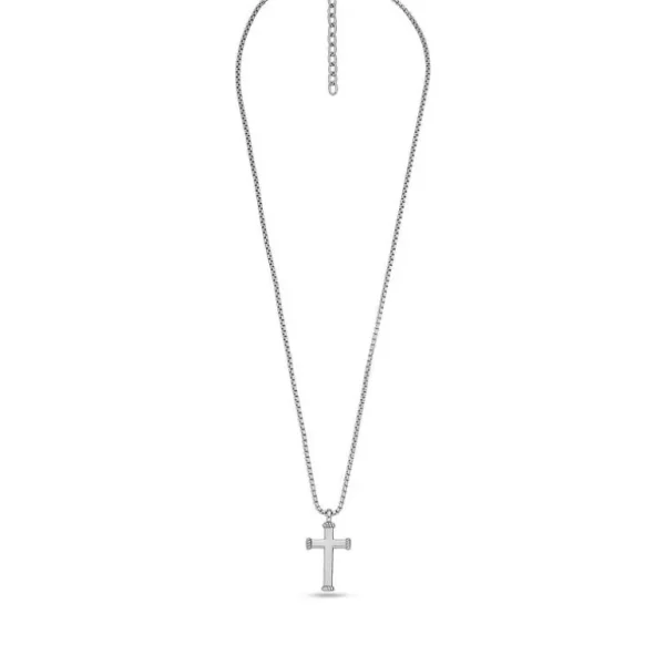 Fossil Stalen Meaningfull Moments ketting met hanger - Kruis JF04401040