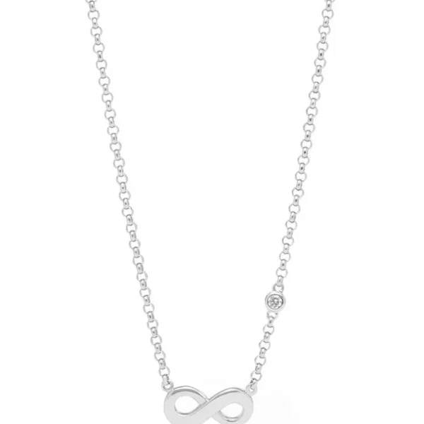 Fossil Zilveren ketting - Infinity (CZ Wit) JFS00394040