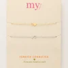 My Jewellery Armbanden set Best Friends met goudkleurig en zilverkleurige hartjes - Bicolor MJ10342-1700