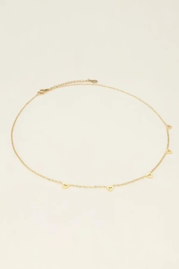 My Jewellery Ketting met open hartjes - Goud MJ09230-1200