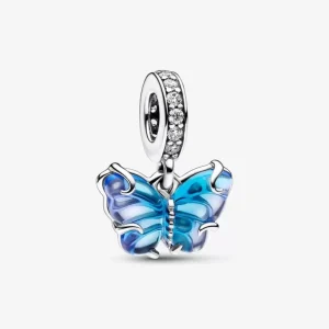 Pandora Blue Murano Glass Butterfly Dangle Charm 792698C01