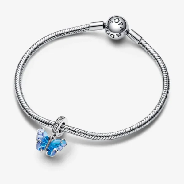 Pandora Blue Murano Glass Butterfly Dangle Charm 792698C01