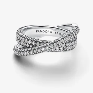 Pandora Pandora Timeless Pavé Gekruiste Dubbele Bandring 193022C01