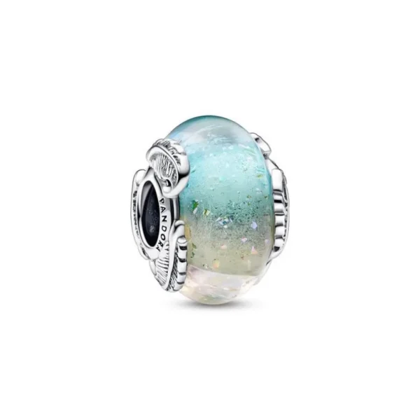 Pandora Veelkleurig muranoglas en ronde veer bedel 792577C00