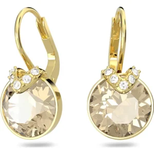 Swarovski Bella oorbellen V Ronde vorm Goud/Bruin 5662093