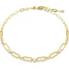 Swarovski Constella ketting Schakels en ronde slijpvorm Goud/Wit 5683354