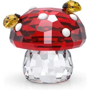 Swarovski Idyllia kristallen beeldje Paddenstoel met lieveheersbeestjes Wit/Rood 5683436