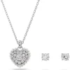 Swarovski Idyllia set Hartvorm Ketting en oorbellen Zilver/Wit 5684383