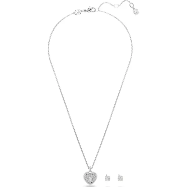 Swarovski Idyllia set Hartvorm Ketting en oorbellen Zilver/Wit 5684383