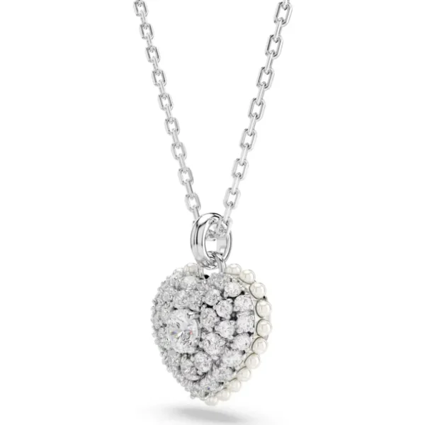 Swarovski Idyllia set Hartvorm Ketting en oorbellen Zilver/Wit 5684383