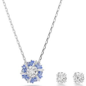 Swarovski Idyllia set Ketting en oorknoppen verschillende slijpvorm Zilver/Wit 5685437