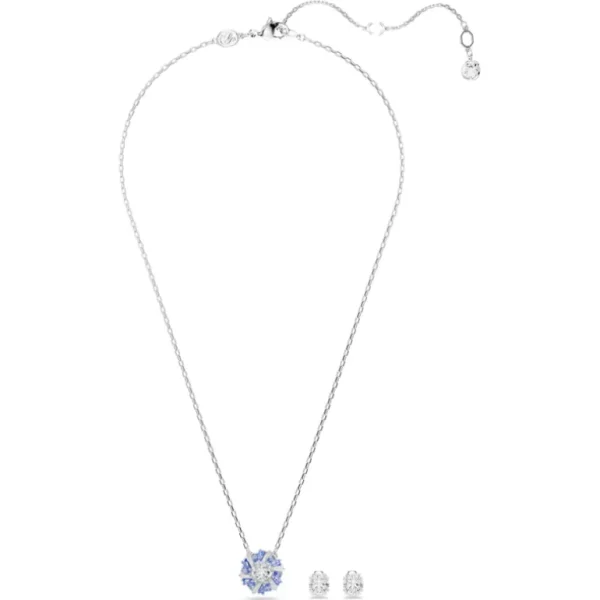 Swarovski Idyllia set Ketting en oorknoppen verschillende slijpvorm Zilver/Wit 5685437