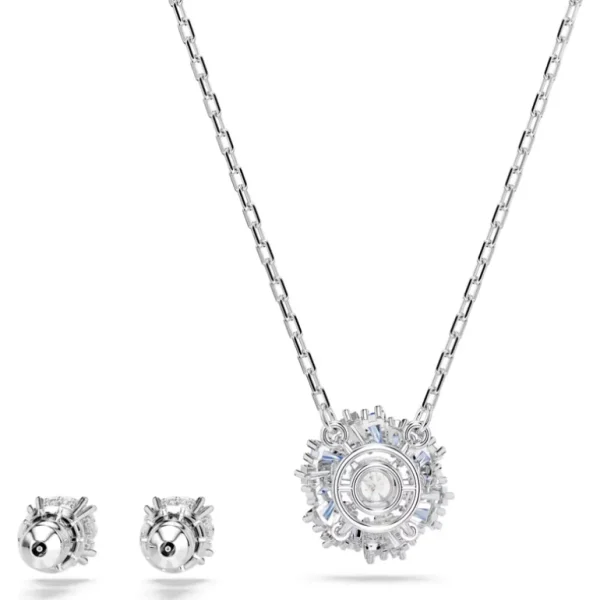 Swarovski Idyllia set Ketting en oorknoppen verschillende slijpvorm Zilver/Wit 5685437