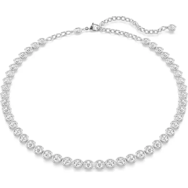 Swarovski Imber ketting Tennis ronde slijpvorm Zilver/Wit 5682595