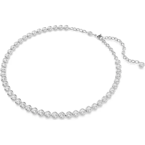 Swarovski Imber ketting Tennis ronde slijpvorm Zilver/Wit 5682595