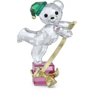 Swarovski Kris Bear kristallen ornament Feestdagen jaarlijkse editie 2024 Wit/Goud 5682555