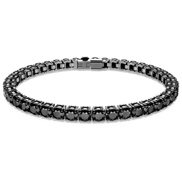 Swarovski Matrix armband Tennis round cut Zilver/Zwart (L) 5664150