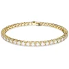 Swarovski Matrix armband Tennis round cut Goud/Wit (M) 5657664