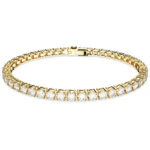 Swarovski Matrix armband Tennis round cut Goud/Wit (M) 5657664