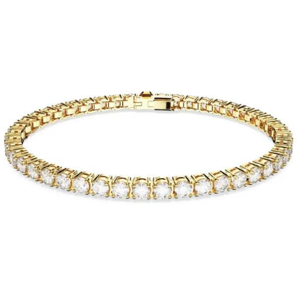 Swarovski Matrix armband Tennis round cut Goud/Wit (M) 5657664