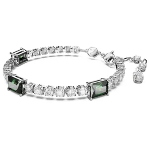 Swarovski Matrix armband Tennis verschillende slijpvormen Zilver/Groen (15,5 - 19,5 cm) 5666422