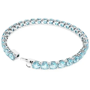 Swarovski Matrix armband Tennis round cut Zilver/Blauw (L) 5648929