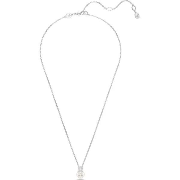 Swarovski Matrix ketting met hanger Ronde slijpvorm Crystal Pearl Zilver/Wit 5693897