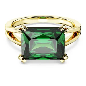 Swarovski Matrix ring Cocktail ring rechthoekige slijpvorm Goud/Groen