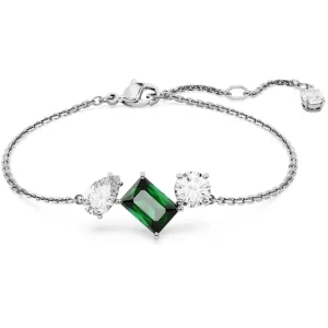 Swarovski Mesmera armband Verschillende slijpvormen Zilver/Groen 5668360