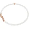 Swarovski Nice ketting Veer met parels Rosé/Wit (40,5 cm) 5669221