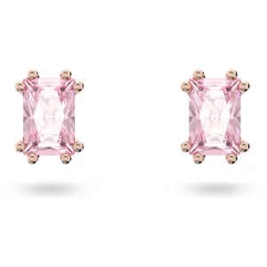 Swarovski Stilla oorbellen Stud Cushion cut roze 5639136