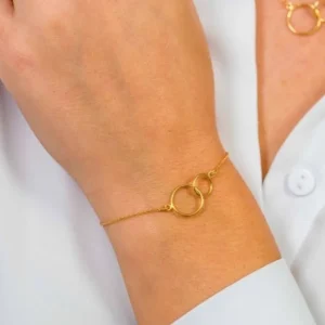 Zinzi Gold 14K Gouden armband - Verbonden Open Rondjes ZGA115